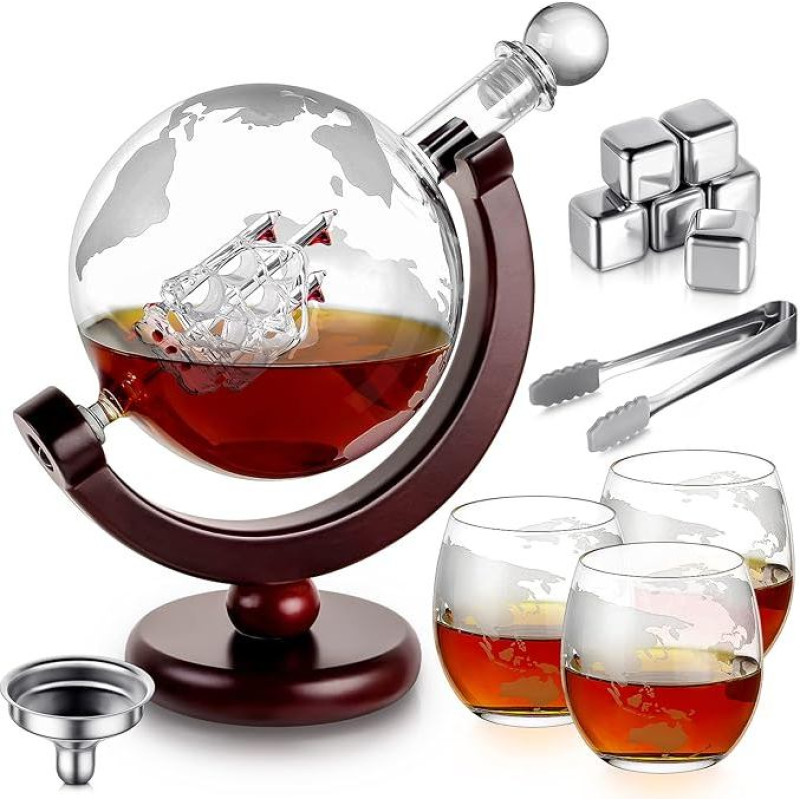 Dovanos vyrams gimtadienio proga, viskio dovanos vyrams, viskio dovanos vyrams, viskio dovanų rinkinys, alkoholio dovanos vyrams, 6 viskio akmenys, 3 viskio taurės