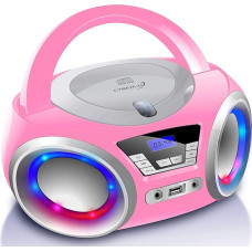 Nešiojamas CD grotuvas Boombox CD/CD-R USB FM radijas AUX-In ausinių lizdas CD grotuvas LED disko žibintai Vaikų radijas CD radijas CD radijas Stereo kompaktiška sistema