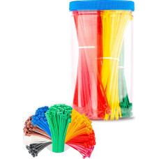 GRIP Eventbasics kabelių raiščių rinkinys, 450 dalių (50 dalių/spalva), 4,8 x 200 mm, nailono poliamidas, savaime užgęstantis, spalvos: Juoda, balta, geltona, oranžinė, raudona, rožinė, žalia, mėlyna ir ruda spalvos.