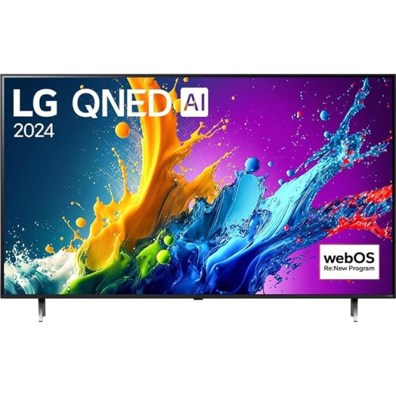 Televizorius QNED LG 75QNED80 189 cm 4K UHD 2024 Juoda ir mėlyna