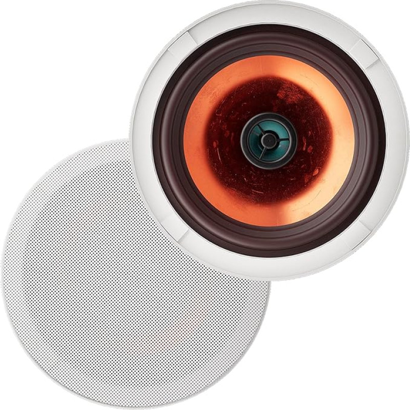 Herdio 6.5 Inch Ceiling Speaker, 2-Way Built-in Speaker, Compatible with Bluetooth, Flush Mounting Sound, for Indoor, Bedroom, Covered Porches (2 Speakers)