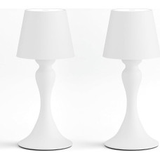 irotine Pack of 2 White LED Battery Table Lamps Wireless, nešiojamasis įkraunamas 5000 mAh lauko stalinis šviestuvas, atsparus vandeniui, šilta šviesa, apšviečiamas akumuliatorinis šviestuvas, skirtas stovyklavimui/restoranui