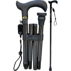 TAMAKA® Premium Carbon Fiber Walking Stick 4 Pieces Foldable Adjustable Walking Stick for Men Women Women with Soft Grip Lightweight and Strong Trendy Stylish Compact Foldable 33.5