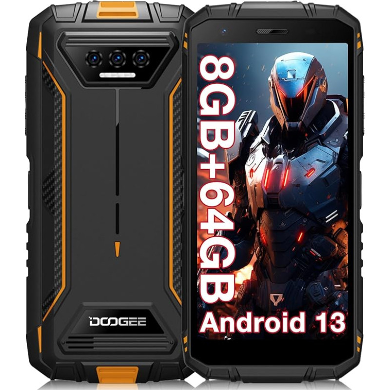 DOOGEE S41T Lauko mobilusis telefonas be sutarties [2024], 6300 mAh, 8GB RAM + 64GB / 1TB išplečiama ROM, 