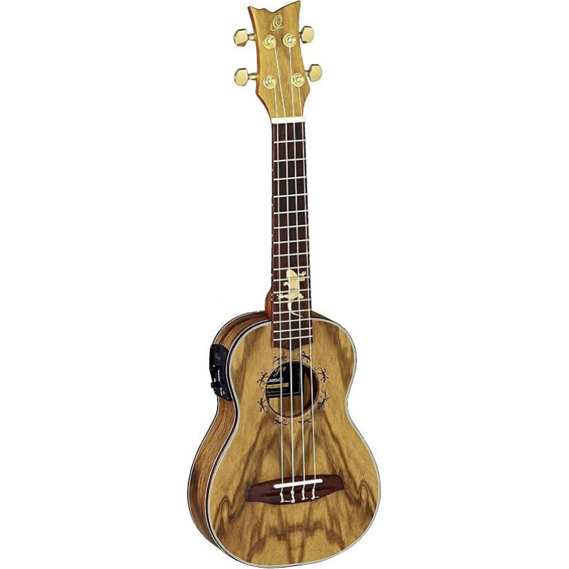 Lizard-CC-GB Ortega Lizard-Gb-CC Concert Ukulele with Pick-Up Head and Gig Bag
