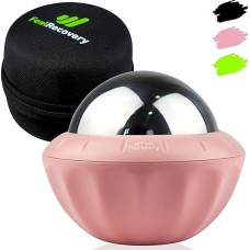Massage Ball with Gel for Cold and Heat Therapy - Massage Ball with Stainless Steel Ball - Massage Roller with Handle Small for Fascia, Back, Neck & Feet - Wellness Gift & Relaxation