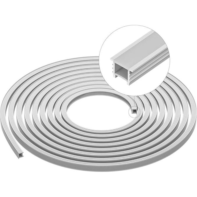 SEZO LED Profile 16 x 16 mm 3 m LED Strip Profile and Diffuser Silicone LED Neon Channel for 7 mm Flexible LED Strip Lights IP67 Waterproof 120° Lighting (LED Strip Not Included