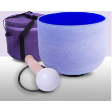 ENERGYSOUND Crystal Quartz Singing Bowl 20.3 cm 432 Hz G Throat Chakra Matte Quartz Crystal Singing Bowl + Carry Bag