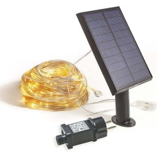 GuirLED - Mini Outdoor LED String Lights - Waterproof IP65 - High Efficiency Solar Panel - Auto On/Off - 200 LEDs - Silver Filament