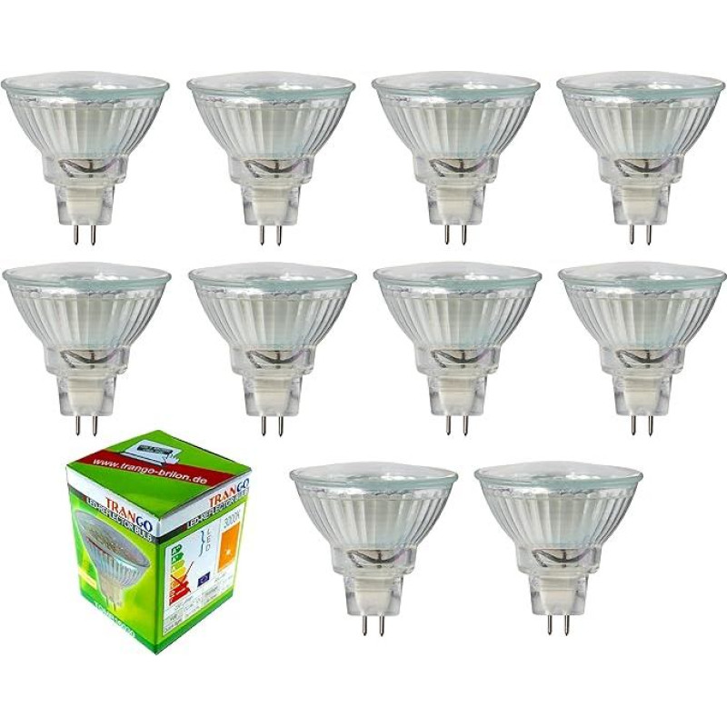 10 x dimmable 3 watts LED bulb 12V AC/DC warmwhite TGMR16030