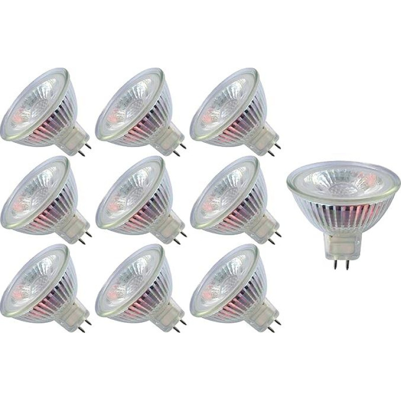 Trango Set of 10 MR16-NT3 LED Bulbs with MR16 Socket for Exchanging Conventional Halogen Bulbs MR16 I GU5.3 I G4 I 12 Volt 3000K Warm White Light Bulb LED Reflector Lamp 32.99
