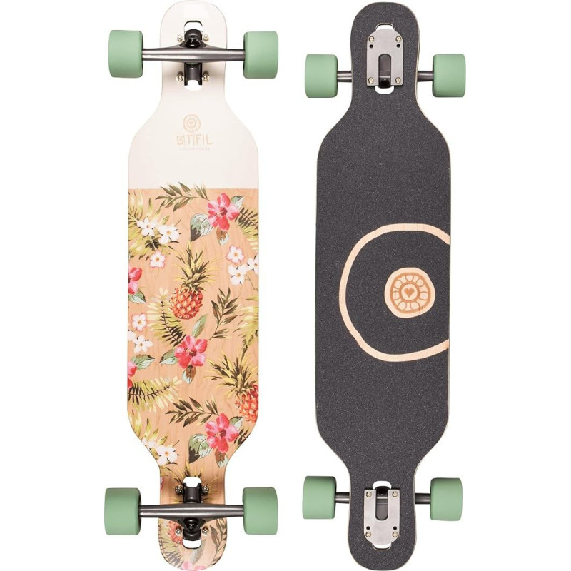 BTFL Drop-Through Longboard riedlentė mergaitėms, sukomplektuota lenta su ABEC 9 guoliais, Cruiser pradedantiems ir pažengusiems: Chloe, Flora, Malou, Polly3, Yuva, Kayla, Keanu