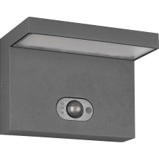 Trio Leuchten Blyde 253569142 LED saulės šviesos diodų lauko sieninis šviestuvas, lieto aliuminio, antracito spalvos, 5 vatų LED, hibridinis saulės ir elektros energijos maitinimas, sutemų jutiklis, judesio jutiklis