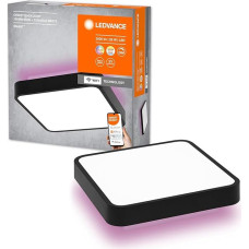 LEDVANCE Orbis Backlite Square Smart+ WiFi Black, Dimmable LED Light for Indoor Use, 28 W, Colour Temperature from 3000 - 6500 K, 2400 Lumen, RGB Light for White and Coloured Light, 35 x 35 cm