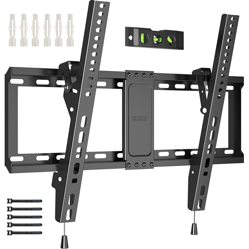 BONTEC televizoriaus laikiklis, Neigbare Halterung für 37-82 Zoll Flach & Curved LED/LCD/OLED/Plasma Fernseher, Max VESA 600 x 400 mm, 60 kg Kapazität, Einfache Installation