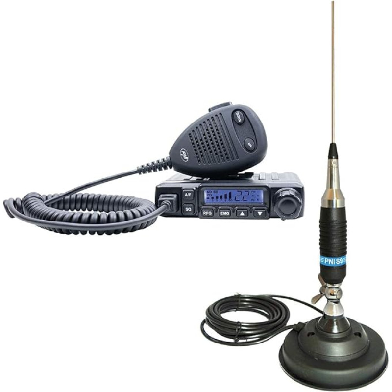 PNI CB radijo imtuvai Escort HP 6500 ASQ su CB S9 antena su magnetu