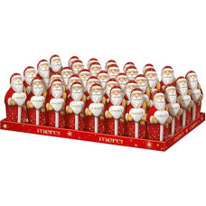 merci Santa Claus - 35 x 120g - Hollow Figure Made of Fine merci Fine Milk Chocolate