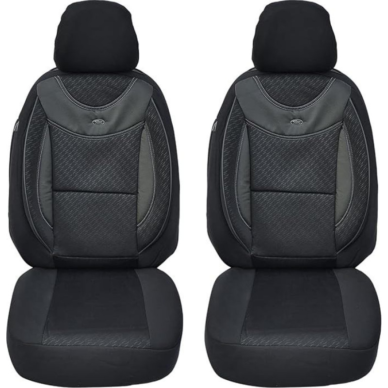 BREMER SITZBEZÜGE Dydžio automobilio sėdynių užvalkalai, suderinami su Vauxhall Meriva B vairuotojo ir keleivio komplektu nuo 2010-2017 m. / Automobilių sėdynių užvalkalai, apsauginių užvalkalų rinkinys, automobilių sėdynių užvalkalai, 2 vnt., juodos spal