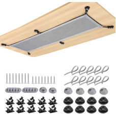 WurdeWindig - Cable Net Desk for Cable Management Cable Duct Desk Mesh Flexible Cable Organisation Cable Hiding for Desk Top, 95 x 24 cm, Grey