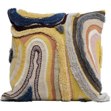 Kare Design Cushion Lava Brown, Accessory, Decorative Cushion, Wave Pattern, Sofa Cushion with Zip, 45 x 45 cm (L x W)