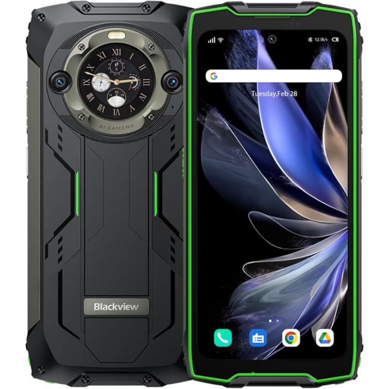 Blackview BV9300 PRO lauko mobilusis telefonas be sutarties (100LM žibintuvėlis), 24GB + 256GB, 15080mAh baterija, 6,7 colių 120Hz 2,3K ekranas, 64MP kamera, IP68 Android 13 vandeniui atsparus išmanusis telefonas, GPS NFC,