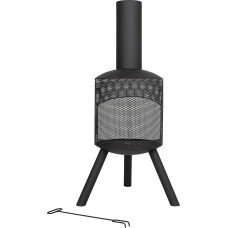 La Hacienda Santana Terrassenofen - Terrassenofen - Feuerstelle für entspannte Abende - Feuersäule Outdoor - Terrassenkamin - Gartenofen aus hochwertigem Stahl 40x58x115 cm