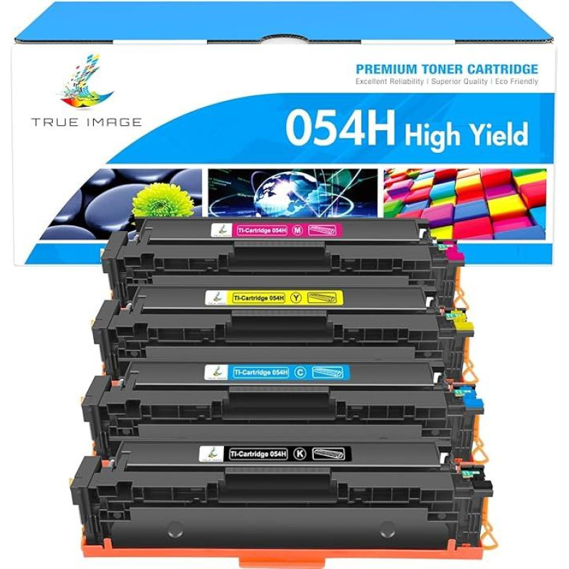TRUE IMAGE 054H 054 Compatible with Canon 054H Toner 054 Cartridge 054H i-SENSYS MF643Cdw MF645Cx MF641Cw LBP623Cdw LBP621Cw MF642Cdw MF644Cdw LBP622Cdw MF640C (Black Cyan 4 Pack4 Pack 4)