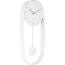 Karlsson Pendulum Charm Wall Clock, White, 50 x 20 x 4.8 cm, Round, Steel, Modern Living Room Wall Clocks