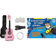 Music Alley MA-51 Classical Acoustic Guitar Children's Guitar and Junior Guitar Pink & Guaranteed Guitar Learning for Children, Volume 1 (Book & CD): The Easy Guitar School for Children