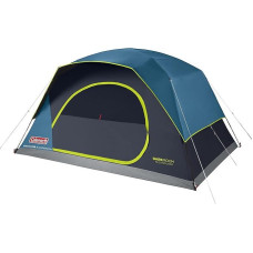 Coleman Skydome 6 Tent 6 Person Camping Tent Extra Dark Sleeping Cabin Dome Tent 100% Waterproof Set Up in 5 Minutes