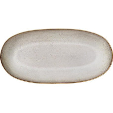 Bloomingville Serviertablett Sandrine, grau, Keramik, 42 x 21 x 3,5 cm