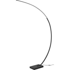 Trio Leuchten Bangkok 426511832 LED Floor Lamp Matt Black Metal Black Marble Base Includes 18 Watt LED Foot Dimmer