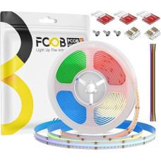 FCOB COB RGBCCT Flexible High Density LED Strip COB RGB+CCT 16.4FT/5M DC24V 960LEDs/m 18W/m IP30 CRI90+ Multi-Colour Tunable Dimmable for DIY Decoration (Not Included Power Supply & Control)