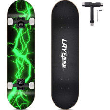 LAYENNE riedlentė, 31 x 8 colių, 7 sluoksnių klevo riedlentės denis, ABEC-11 laikiklis, tinka suaugusiesiems, pradedantiesiems, berniukams, mergaitėms, paaugliams ir vaikams