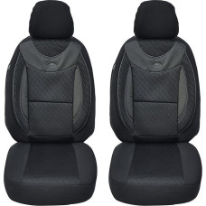 BREMER SITZBEZÜGE Dimensional Car Seat Covers Compatible with Skoda Kamiq Driver & Passenger Set from 2019 / Car Seat Covers, Protective Cover Set, Car Seat Covers, Pack of 2, in Black (G102)