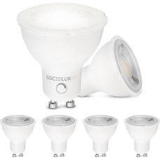 SSC-LUXon Pack of 6 LED GU10 Bulbs Spotlight Reflector Spot Dimmable with 7 W 4000 K Neutral White 38° Beam Angle 230 V