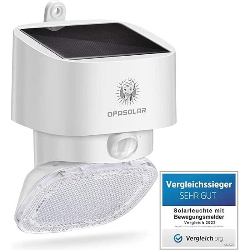 OPASOLAR **Comparison Winner 2022 2000LM Solar Powered Wall Lights for Outdoor Use, Family Safety, Wireless PIR Motion Sensor with 120 Wide Angles, Lighting for Front Door, Garden, Yard, Garage,