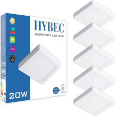 CLAR - LED Ceiling Light, 20W Square LED Ceiling Light, LED Ceiling Light, LED Ceiling Light, Square Ceiling Light, Neutral Light 4000K (Pack of 5)