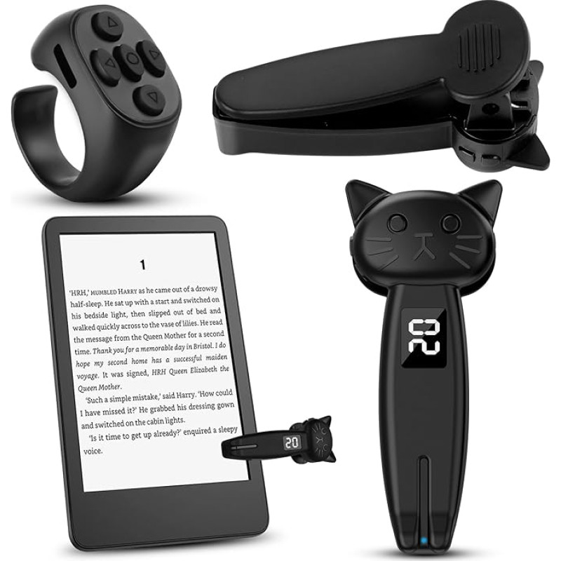 Vicloon RF Remote Control for Reading on Kindle, iPad, iPhone/Android Tablets, Remote Control Page Turner for TikTok/Comics/Novels Reading and Photographing/Video Recording