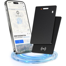 Plona piniginė Tracker Card Tag: 2 pakuotės 1,6 mm įkraunama oro išmanioji sekimo kortelė - IP68 vandeniui atsparus piniginės ieškiklis, suderinamas su 