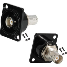 2pcs D Type BNC Panel Mount Socket Adapter SDI Panel Mount Female to Female Through Socket Connector