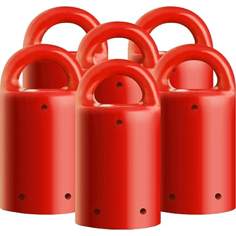 MagnetPal 6 Pack Heavy-Duty Neodymium Anti-Rust Magnet, Best for Magnetic Stud Finder/Key Organiser/Indoor and Outdoor Multi Uses, Red with Key Ring - Red