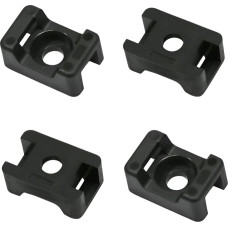 Kabelbinder mit Schraubbefestigung, Kabelbinder bis zu 5 mm breit, 4 mm (M4) Schraubenloch, Sattelhalterung, Kabelbinderbefestigungen für Zuhause, Büro, Werkstatt, Garten, Lager, Schwarz, 100