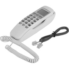 Telefonas su fiksuota sienele, baltas sieninis telefonas, laidinis telefonas su skambučio ekranu, triukšmo slopinimo funkcija, vieno mygtuko pakartotinio rinkimo funkcija