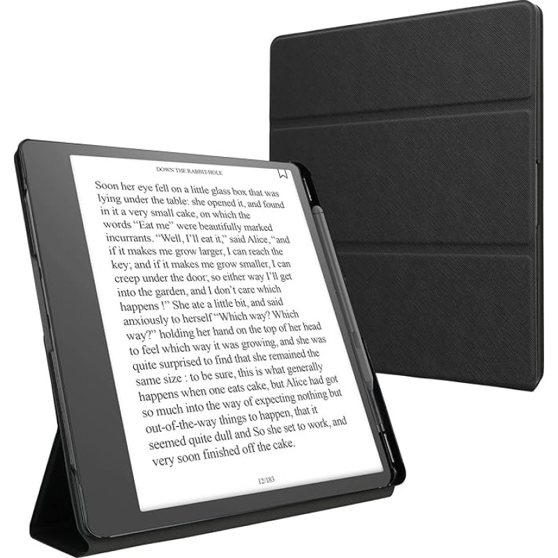 kwmobile E-Reader Schutzhülle kompatibel mit Amazon Kindle Scribe (2022/2024) Hülle - Kunstleder Case für eReader mit zweifachen Ständer und Stifthalter in Schwarz