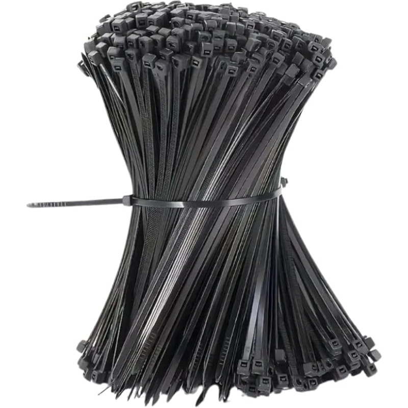 100 schwarze Kunststoff-Kabelbinder, 10 cm, 100 mm x 2,5 mm, schwarz, strapazierfähiges Nylon, hohe Festigkeit, 10,2 cm Premium-Nylon-Kabelbinder, Kabelbinder, sicher selbstsichernd, Haus, Garten
