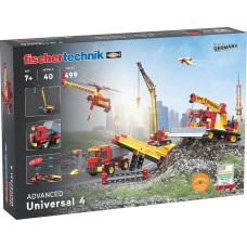 fischertechnik 548885 Universalus 4 konstruktorių rinkinys vaikams su 40 įdomių modelių, nuo 7 metų, įvairus