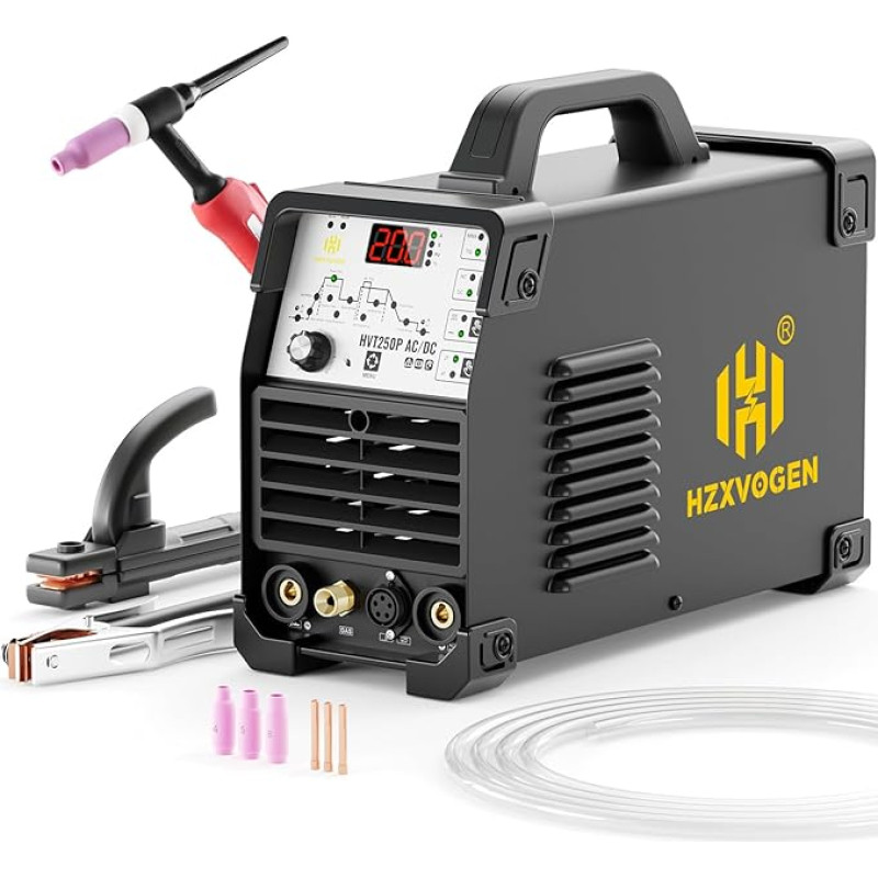 TIG Welding Machine AC DC with Pulse, 200A HF TIG/Stick/Dot/Pulse 6 in 1 AC Welding Machine Aluminium IGBT Inverter Tig Welder Welding Machine