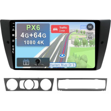 PX6 Android 10 2 Din automobilinis radijas, tinkamas BMW E90/E91/E92/E93 (2005-2012)- 4G + 64G nemokama galinio vaizdo kamera Palaiko DAB/GPS/HDMI/Steering Wheel Control/WiFi/Bluetooth/CarPlay