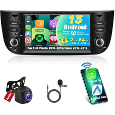 Android 13 Car Radio Stereo 6.2 Capacitive Touch Screen HD GPS Navigation Bluetooth USB Player FM Radio Receiver Upgrade System Specialized Player for Fiat Punto 10-16/Linea 12-15